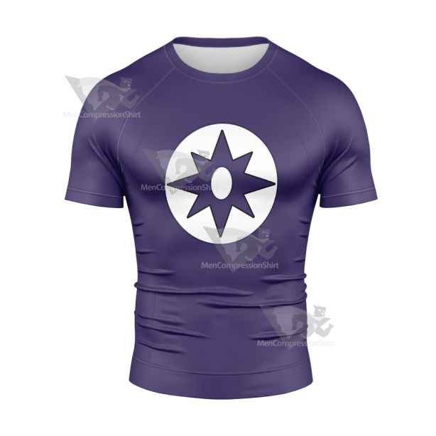 Big Bang Theory Sheldon Purple Cosplay Short Sleeve Compression Shirt