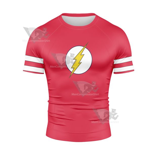 Big Bang Theory Sheldon Red Cosplay Short Sleeve Compression Shirt