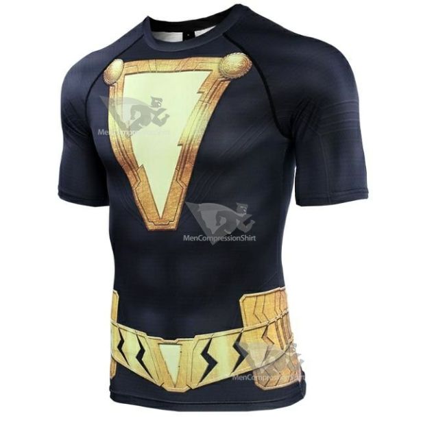 Black Adam Premium Short Sleeve Compression Rash Guard