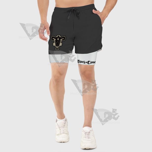 Black Clover Black Bulls Black Men Compression Gym Short