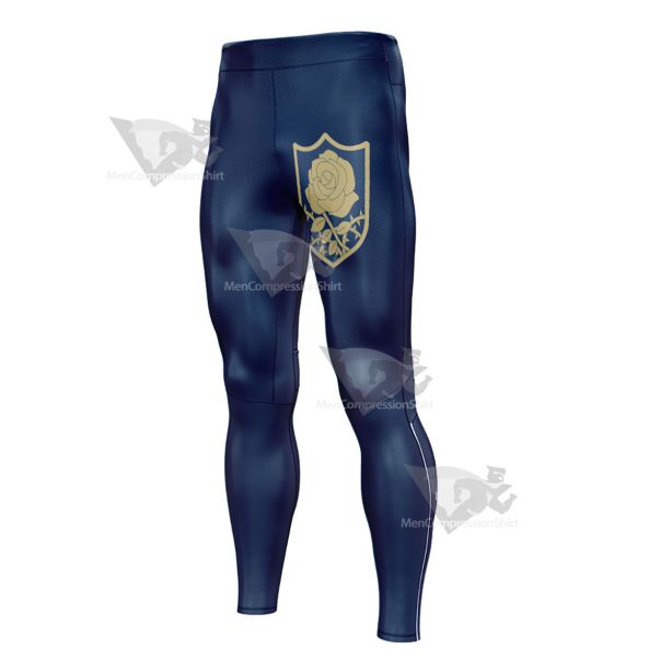 Black Clover Blue Roses Blue Mens Compression Legging