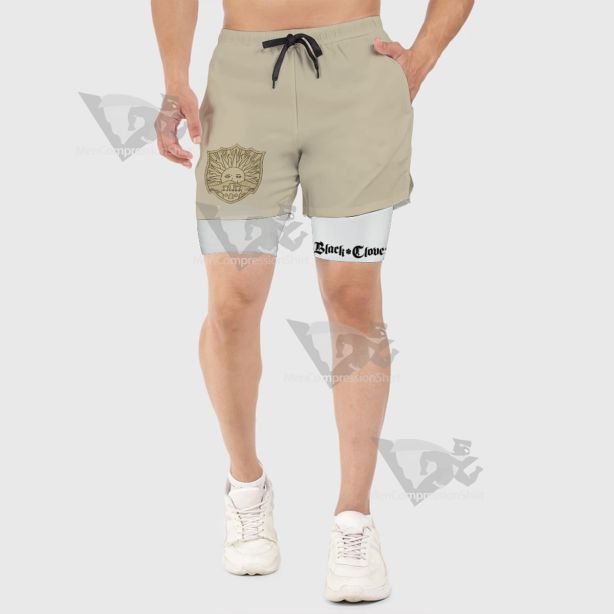 Black Clover Golden Dawn Yellow Men Compression Gym Short