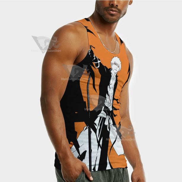 Bleach Thousand Year Orange Sleeveless Compression Shirt