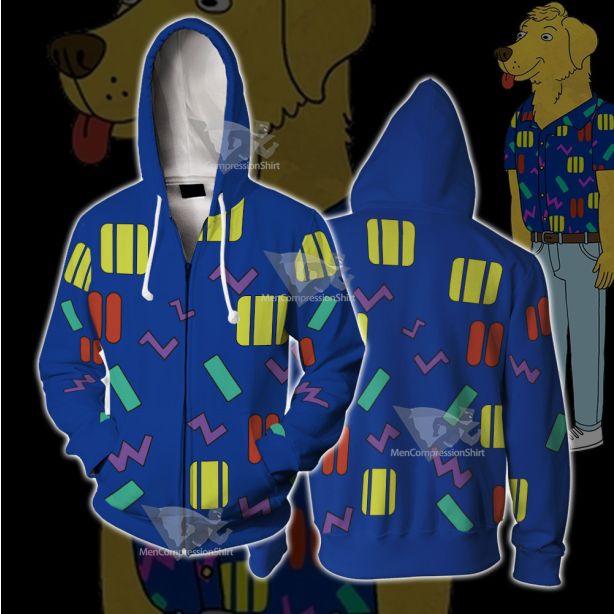 Bojack Hourseman Mr Peanutbutter Blue Cosplay Zip Up Hoodie