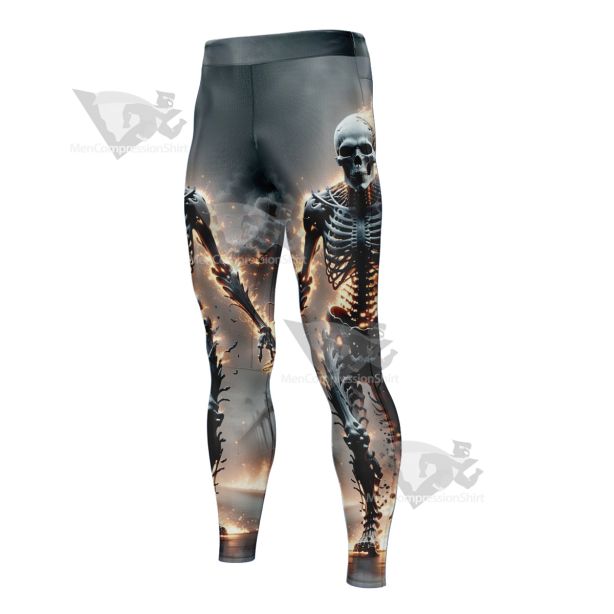 Burning Skeleton Despair Men Compression Legging