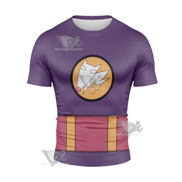 Code Lyoko Odd Purple Cosplay Short Sleeve Compression Shirt