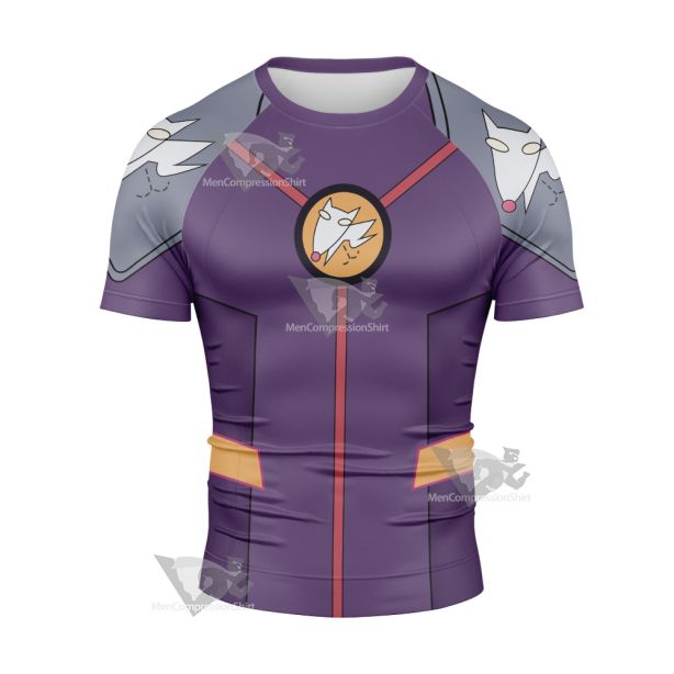 Code Lyoko Odd S4 Purple Cosplay Short Sleeve Compression Shirt