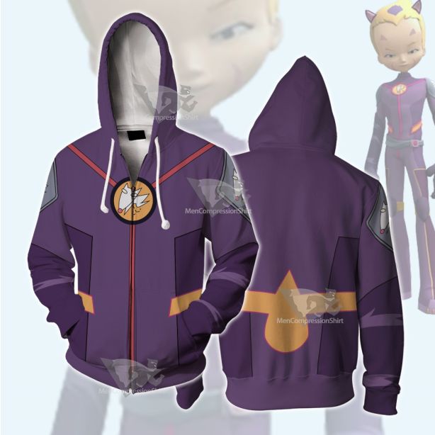 Code Lyoko Odd S4 Purple Cosplay Zip Up Hoodie