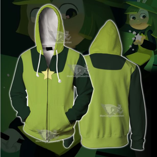 Cucumber Quest Peridot Green Cosplay Zip Up Hoodie