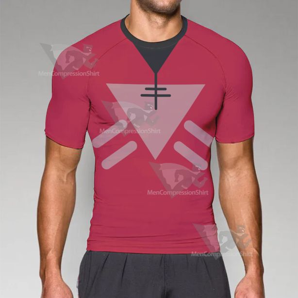 Cult Of The Lamb Red Triangle Short Sleeve Compression Shirt