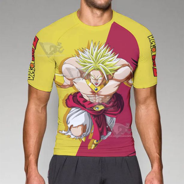 Dbz Super Broly Dragon Ball Z Short Sleeve Compression Shirt