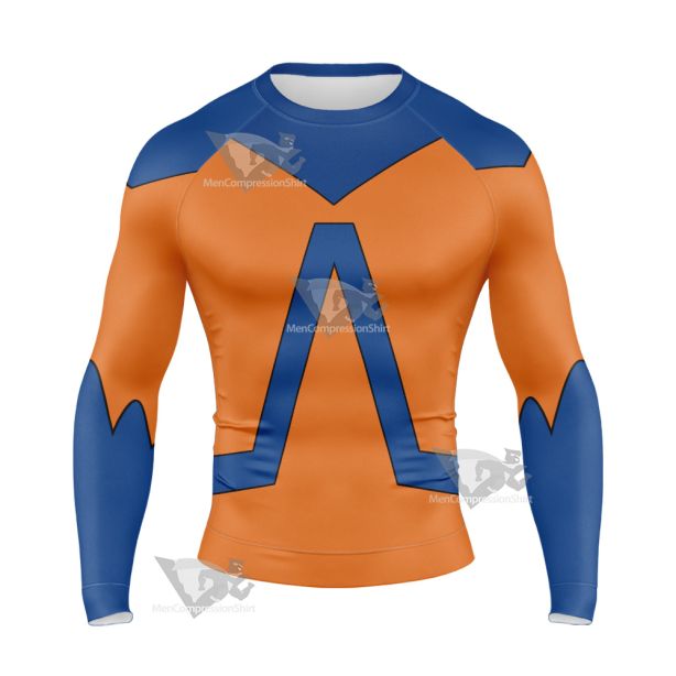 Dc Animal Man Orange Cosplay Long Sleeve Compression Shirt