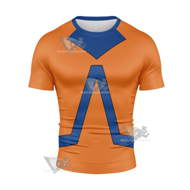 Dc Animal Man Orange Cosplay Short Sleeve Compression Shirt