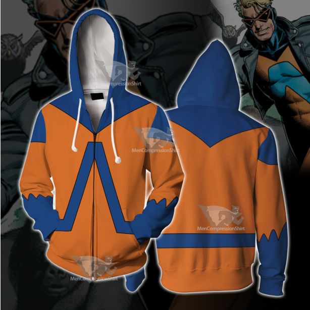 Dc Animal Man Orange Cosplay Zip Up Hoodie