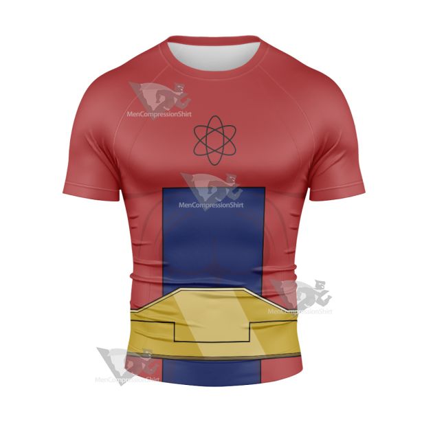 Dc Atom Smasher Red Cosplay Short Sleeve Compression Shirt