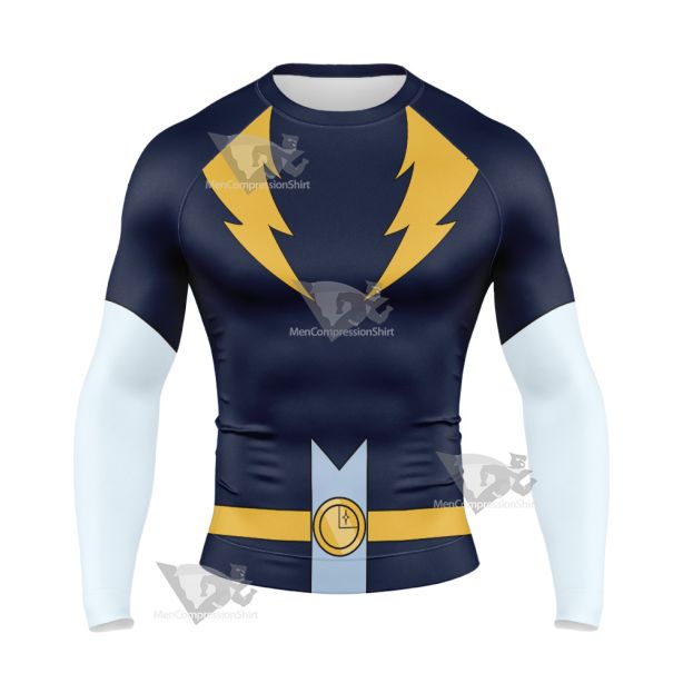 Dc Lightning Lad Yellow Cosplay Long Sleeve Compression Shirt