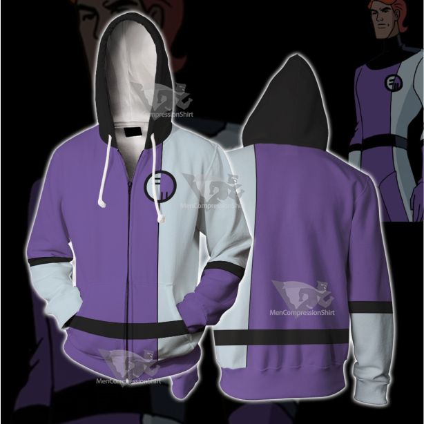 Dc The Elongated Man Purple Cosplay Zip Up Hoodie