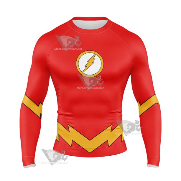 Dc The Flash Lightning Belt Cosplay Long Sleeve Compression Shirt