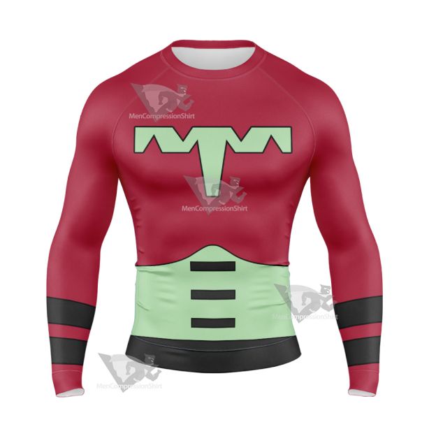 Dc Ultra Boy Red Cosplay Long Sleeve Compression Shirt