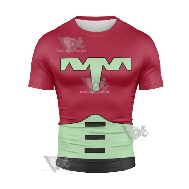 Dc Ultra Boy Red Cosplay Short Sleeve Compression Shirt