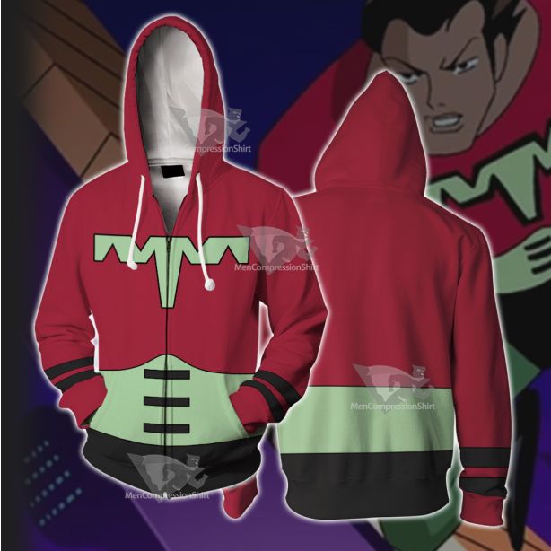 Dc Ultra Boy Red Cosplay Zip Up Hoodie