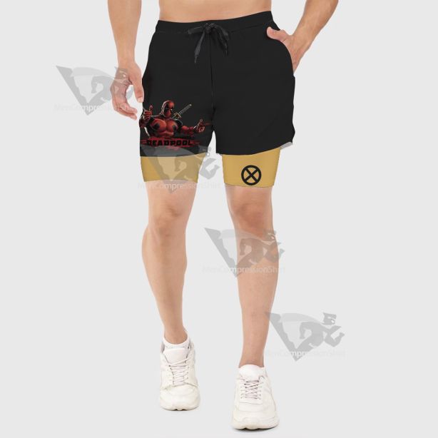 Deadpool Black Men Compression Gym Short