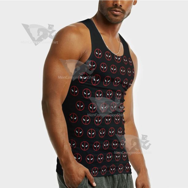 Deadpool Symbol Black Sleeveless Compression Shirt