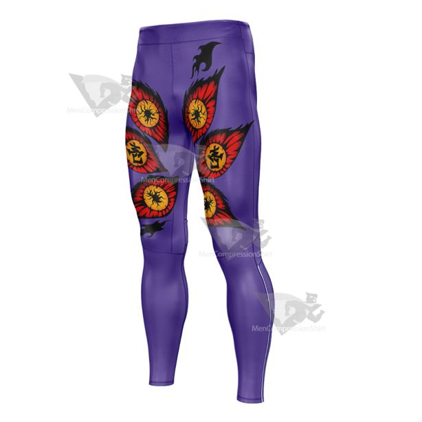 Demon Slayer Kokushibo Purple And Red Eyes Mens Compression Legging