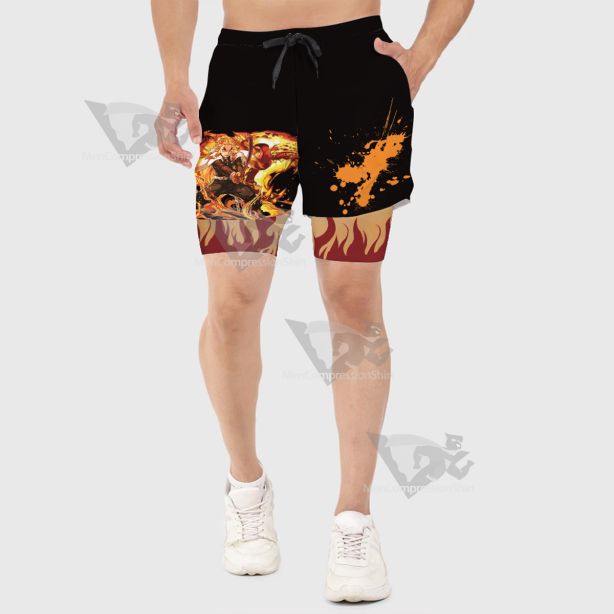 Demon Slayer Kyojuro Rengoku Men Compression Gym Short