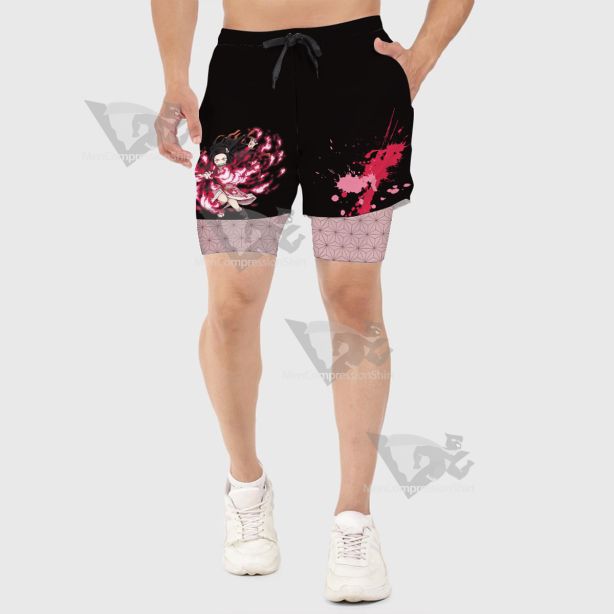 Demon Slayer Nezuko Kamado Men Compression Gym Short