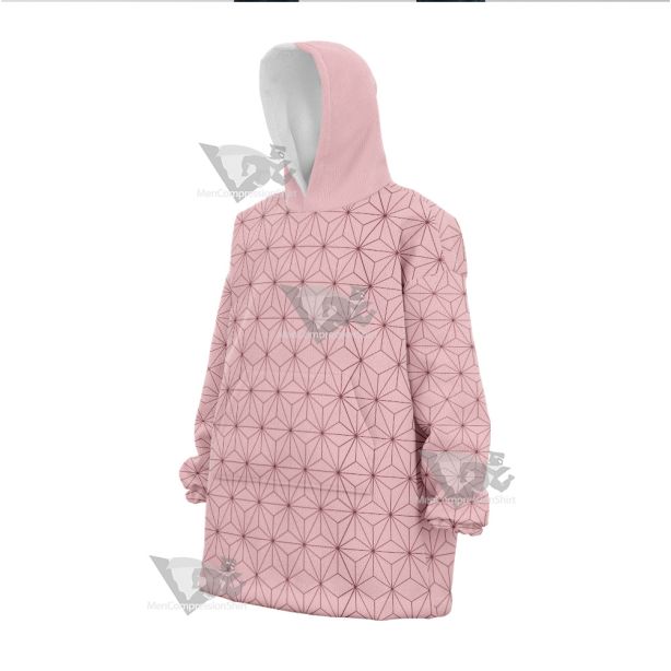 Demon Slayer Nezuko Pink Snug Oversized Blanket Hoodie