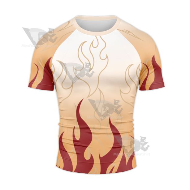 Demon Slayer No Yaiba Kyojuro Rengoku Rash Guard Compression Shirt