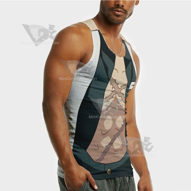 Demon Slayer Sanemi Shinazugawa Grey Sleeveless Compression Shirt