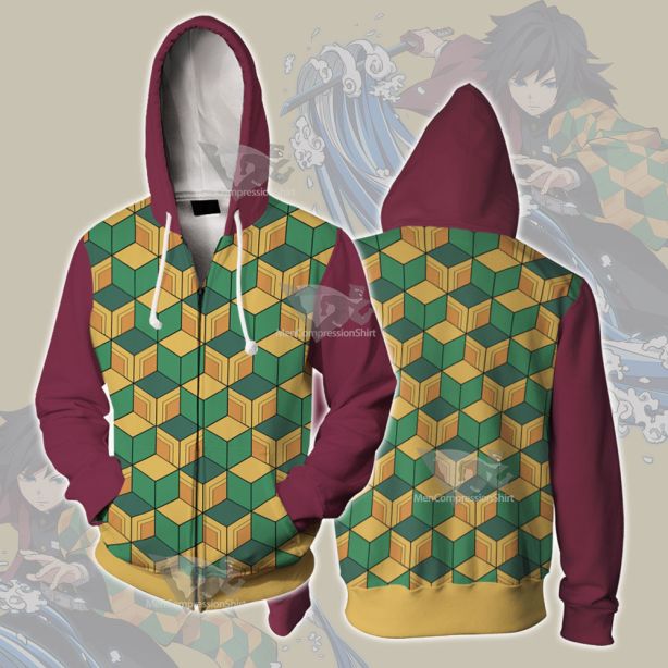 Demon Slayer Tomioka Cosplay Zip Up Hoodie