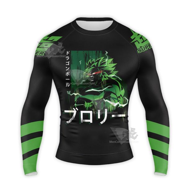 Dragon Ball Broly Reze Green Lighting Long Sleeve Compression Shirt