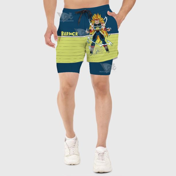 Dragon Ball Fighter Z Bardock Blue Men Compression Gym Short