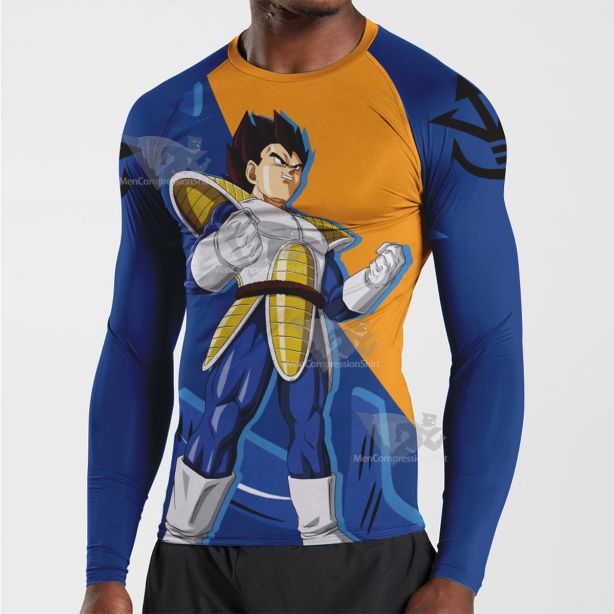 Dragon Ball Goku And Vegeta Ki Blast Long Sleeve Compression Shirt