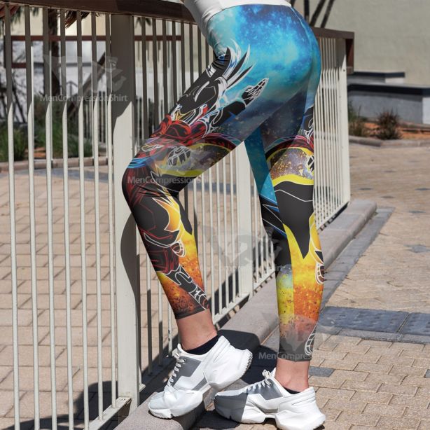 Dragon Ball Goku Super Saiyan Silhouette Women Compression Legging