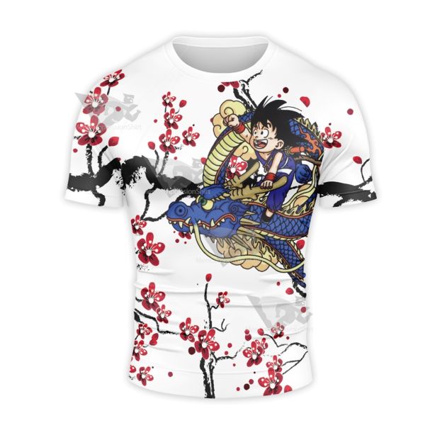 Dragon Ball Little Goku Dragon Flower Short Sleeve Compression Shirt