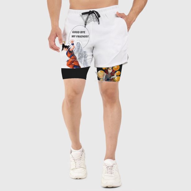 Dragon Ball Son Goku White Men Compression Gym Short