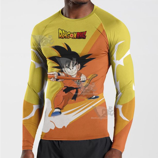 Dragon Ball Z Goku Cloud Yellow Long Sleeve Compression Shirt