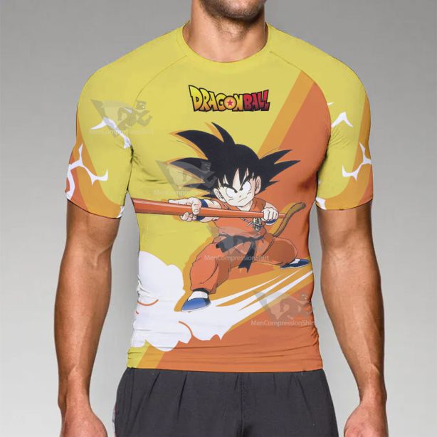 Dragon Ball Z Goku Cloud Yellow Short Sleeve Compression Shirt