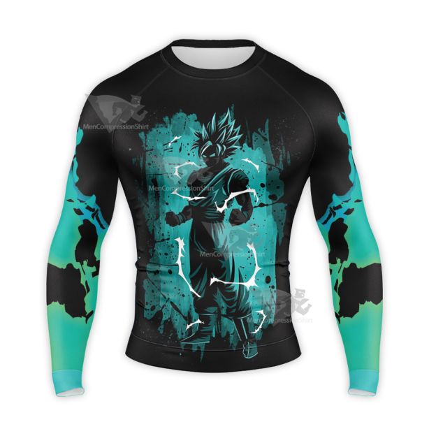 Dragon Ball Z Ssj Goku Lightning Long Sleeve Compression Shirt