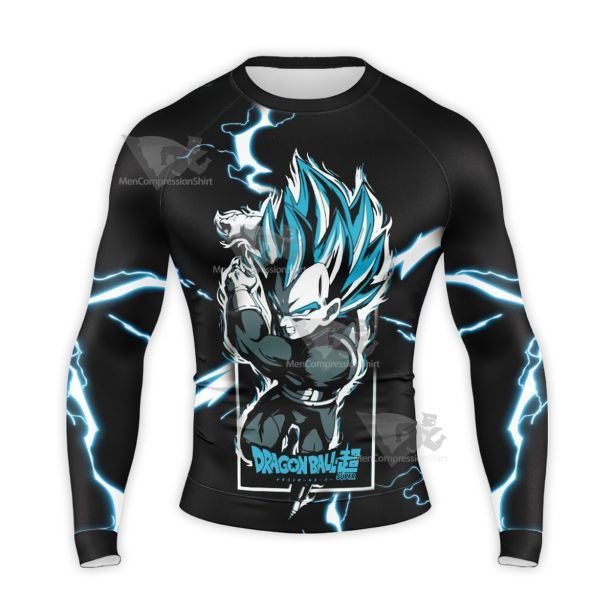 Dragon Ball Z Super Saiyan Vegeta Black Long Sleeve Compression Shirt