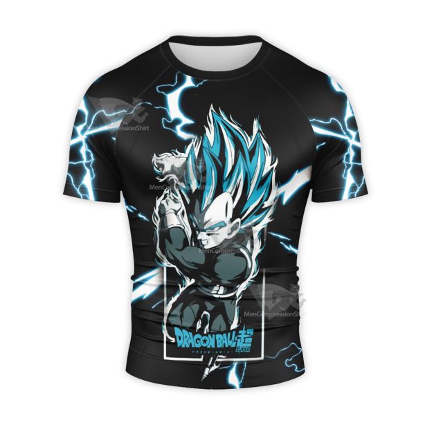 Dragon Ball Z Super Saiyan Vegeta Black Short Sleeve Compression Shirt