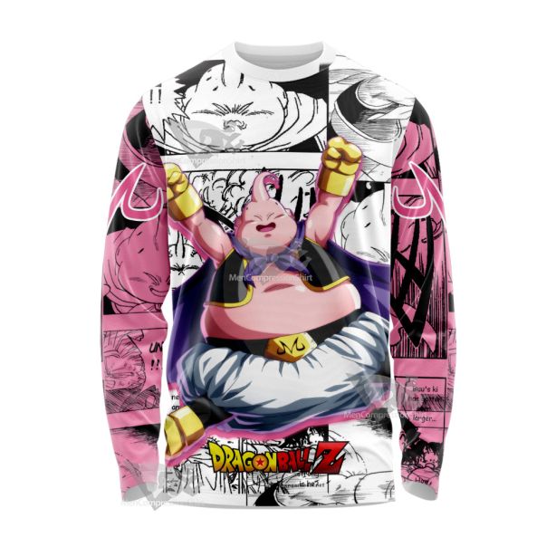 Fat Majin Buu Dragon Ball Pink Long Sleeve Shirt