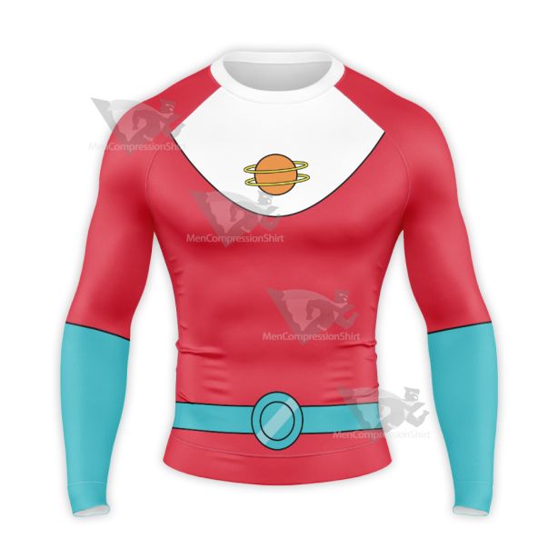 Final Space Gary Goodspeed White And Red Long Sleeve Compression Shirt