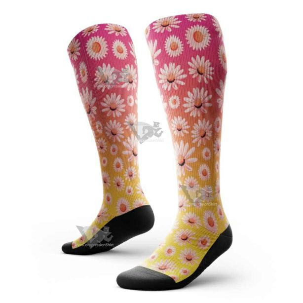 Flower Shower Knee High Compression Socks