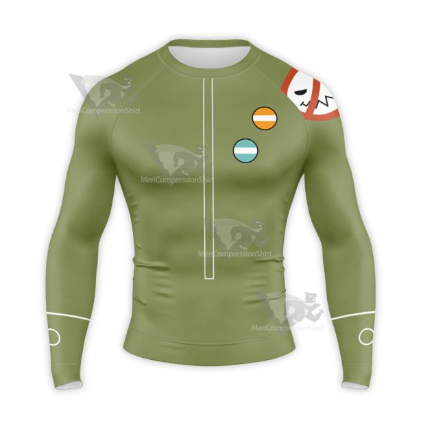 Garterbelt Brief Green Cosplay Long Sleeve Compression Shirt