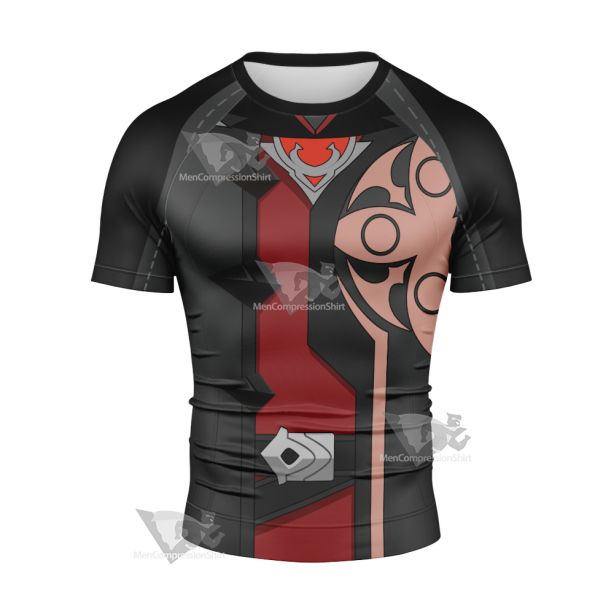 Genshin Impact Fatui Diplomat Viktor Short Sleeve Compression Shirt